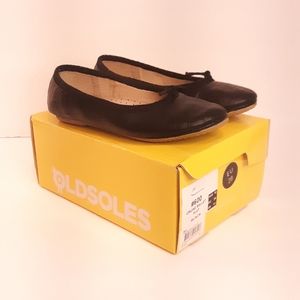 Black Cruise Ballet Flat Leather Sz 11 Old Soles Girls